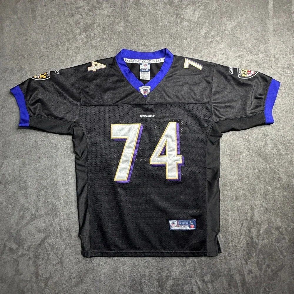 Reebok‎ Baltimore Ravens Michael Oher 74 NFL Youth Jersey Black Size L 14-16